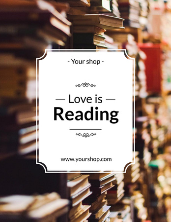 Inspiration for Reading with Books on Shelves Poster 8.5x11in Design Template