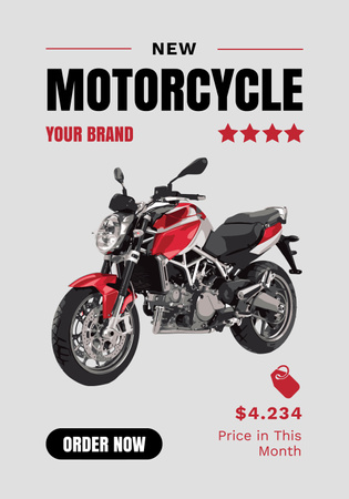 New Motorcycles for Sale Poster 28x40in Πρότυπο σχεδίασης