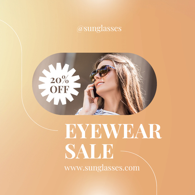 Business Lady in Sunglasses for Eyewear Sale Ad Instagram Design Template
