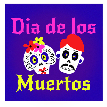 Dia de los Muertos Celebration with Funny Skulls Instagram Design Template