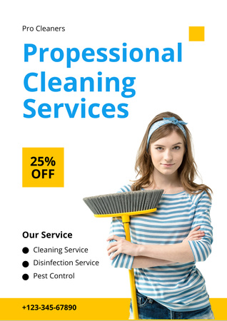 Professional Cleaning Services Offer Flyer A4 Design Template