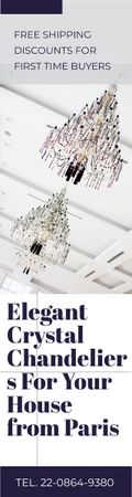 Elegant Crystal Chandeliers Offer in White Skyscraper Modelo de Design