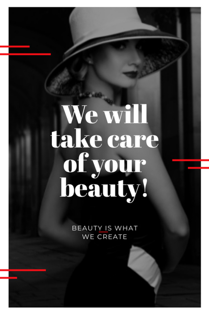 Beauty Services Promotion Postcard 4x6in Vertical Design Template