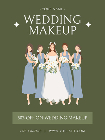 Wedding Makeup Discount Offer Poster US Design Template