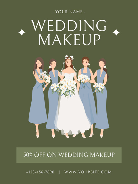 Wedding Makeup Discount Offer Poster US tervezősablon