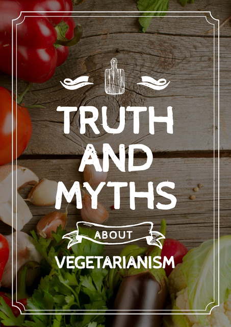 Ontwerpsjabloon van Poster van Truth and myths about Vegetarianism