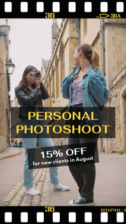 Personal Photoshoot With Discount Offer In City TikTok Video Design Template
