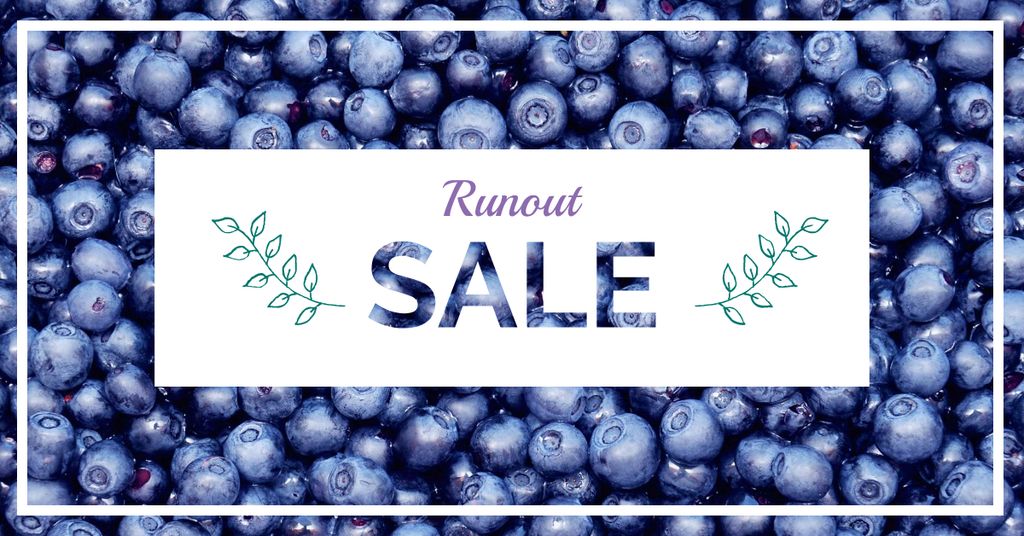 Blueberries for sale offer Facebook AD Design Template