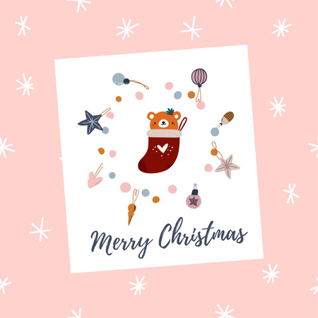 Designvorlage Christmas Holiday Greeting für Instagram