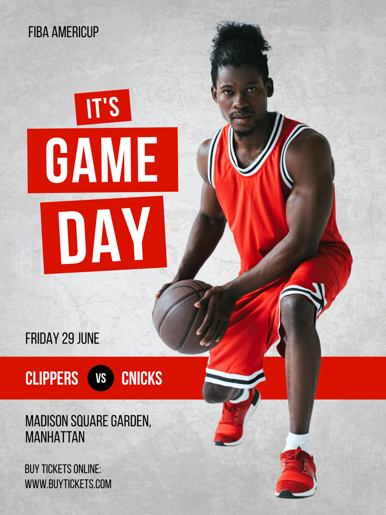 Plantilla de diseño de Grand Basketball Game Announcement On Friday Poster 36x48in 