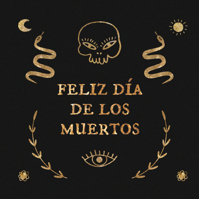 Designvorlage Dia de los Muertos Holiday with Astrological Ornament für Animated Post