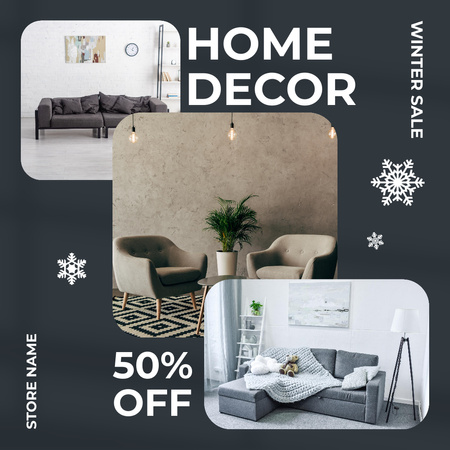 Winter Seasonal Decor Sale Instagram Design Template