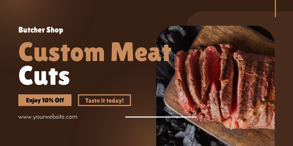 Designvorlage Custom Meat Cuts Sale für Twitter