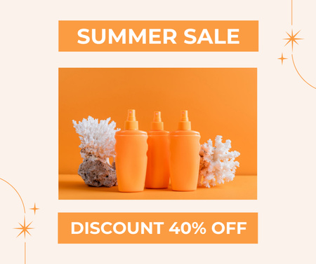 Summer Sale of Sunscreens Facebook Design Template