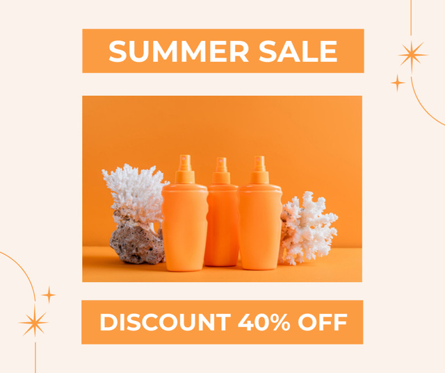 Summer Sale of Sunscreens Facebookデザインテンプレート
