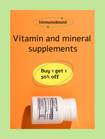 Nutritional Supplements Offer in Green Frame Poster 36x48in – шаблон для дизайну