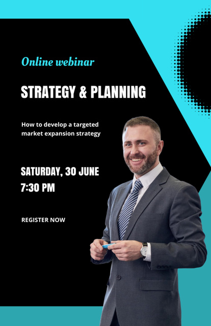 Strategy And Planning Online Webinar Offer Invitation 5.5x8.5in Design Template