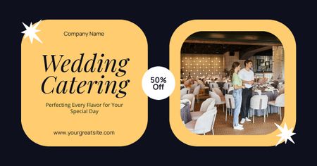 Wedding Catering Ad with Offer of Big Discount Facebook AD Design Template