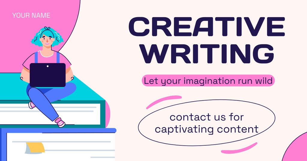 Captivating Writing Service For Brands And Businesses Facebook AD Πρότυπο σχεδίασης