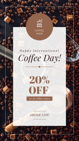 Coffee Shop Promotion Instagram Story Modelo de Design