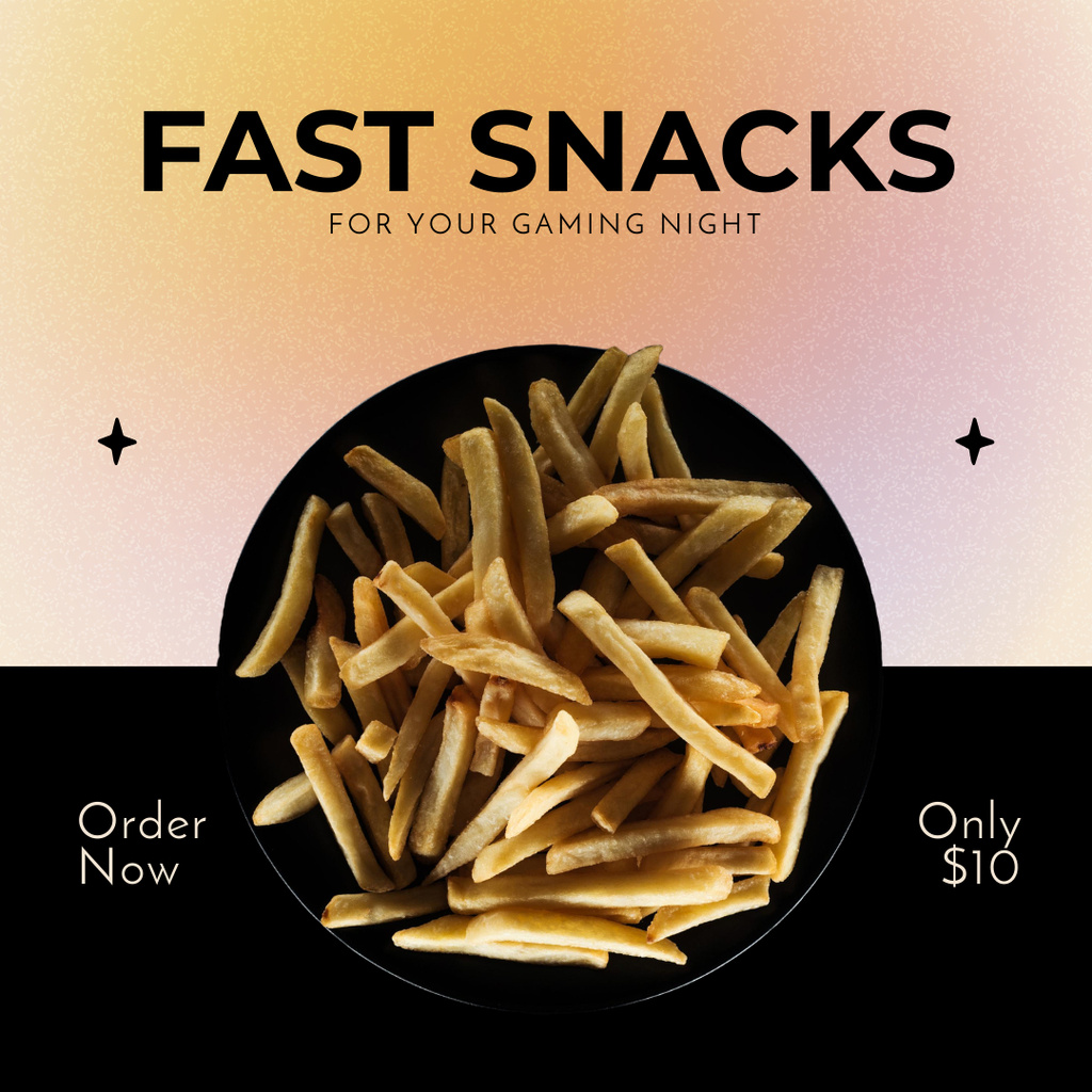 Yummy French Fries Instagram Šablona návrhu