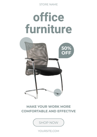 Office Furniture for Half Price Grey Flayer Design Template