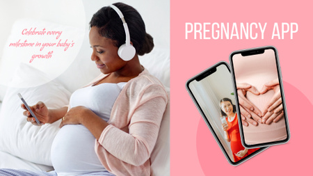 Designvorlage Zuverlässige Werbung für mobile Schwangerschaftsanwendungen für Full HD video