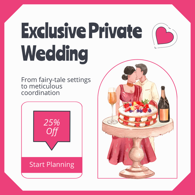 Planning of Exclusive Private Wedding Event Animated Post Design Template