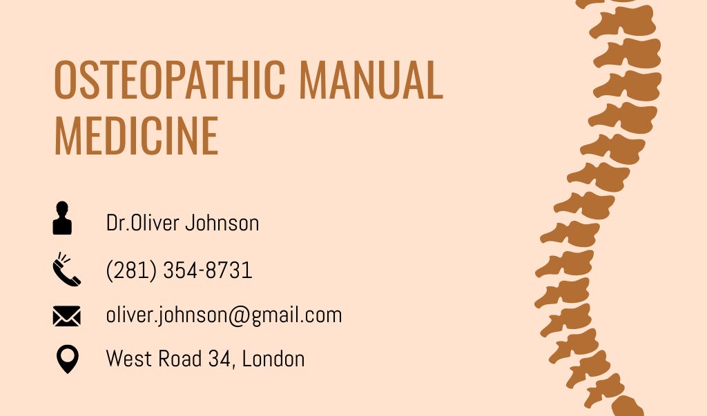 Osteopathic Manual Medicine Offer Business card Tasarım Şablonu