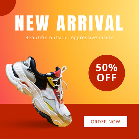 Discount on New Arrival Shoes Instagram Design Template
