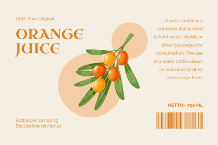Tag Orange Juice Label Šablona návrhu