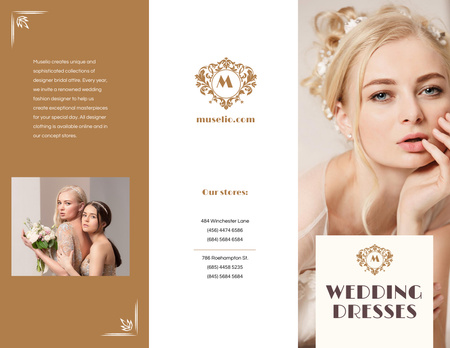 Ontwerpsjabloon van Brochure 8.5x11in van Trouwjurken Nieuwe collectie aanbieding met mooie bruid