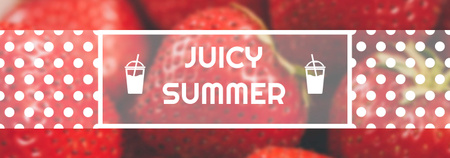 Plantilla de diseño de Oferta de verano Fresas maduras rojas Tumblr 