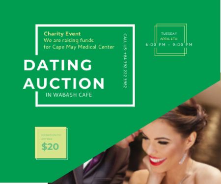 Dating Auction in Wabash Cafe Large Rectangle Design Template