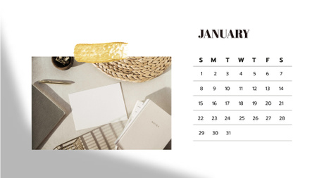 Stylish Business Workplace Calendar Tasarım Şablonu