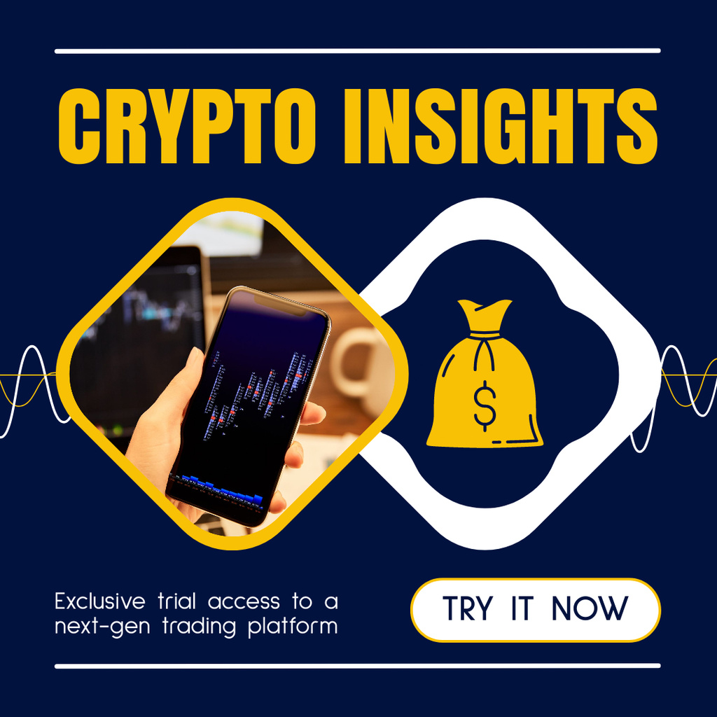 Ontwerpsjabloon van Instagram van Exclusive Period of Access to Crypto Trading Insights
