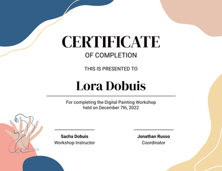 Education Online Course Completion Award on Pastel Certificate Design Template