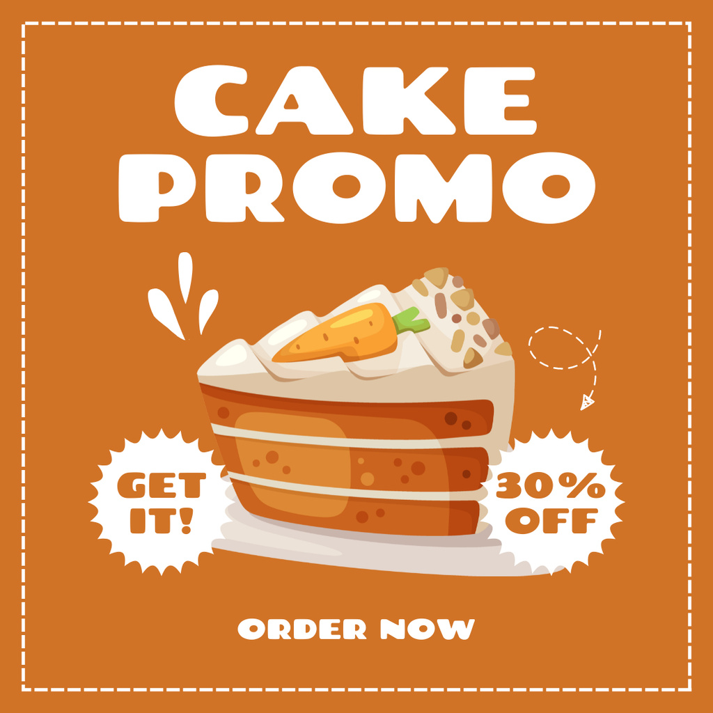 Carrot Cake Promo on Orange Instagram Πρότυπο σχεδίασης