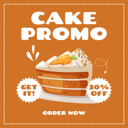 Ontwerpsjabloon van Instagram van Carrot Cake Promo op Sinaasappel