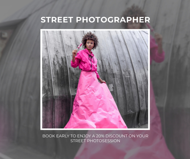 Ontwerpsjabloon van Facebook van Street Photo Session Offer