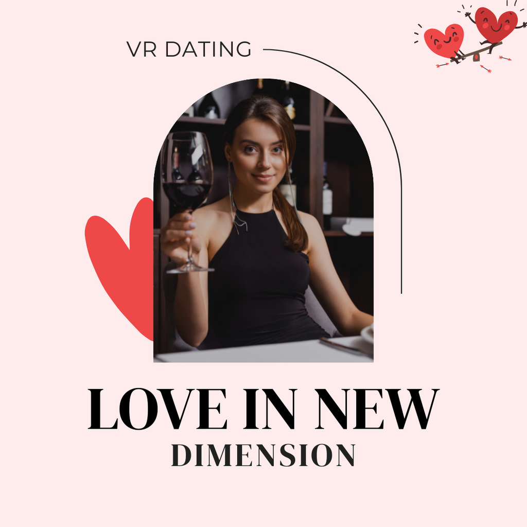 Promotion Of Virtual Dating Service Instagramデザインテンプレート