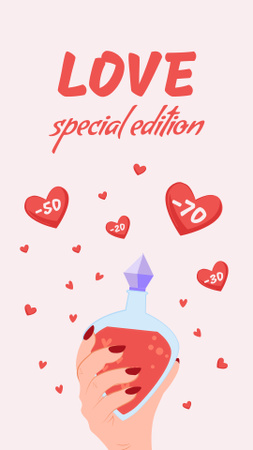 Perfume Ad on Valentine's Day Instagram Story – шаблон для дизайна