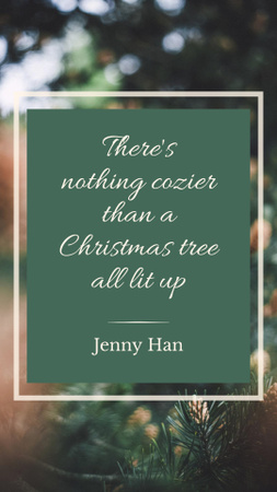Inspirational Christmas Holiday Quote About Fir Tree Instagram Story Design Template