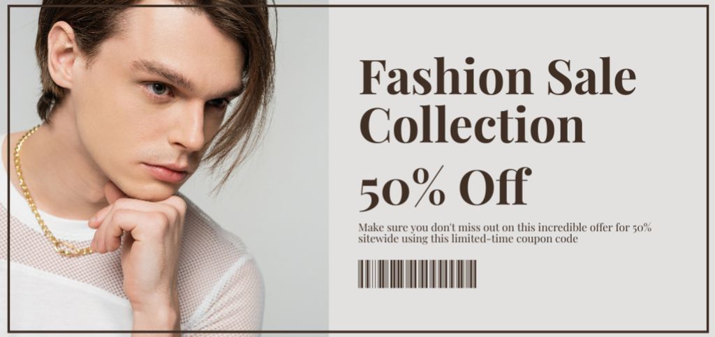 Fashion Sale Discount Voucher Coupon Din Largeデザインテンプレート