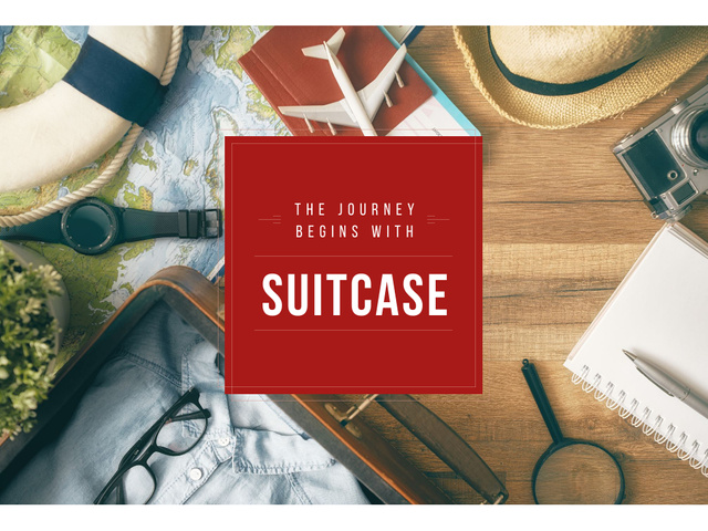 Travel Quote with Journey Kit Presentation Modelo de Design
