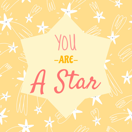 Plantilla de diseño de Eres una estrella Texto de amor propio Instagram 