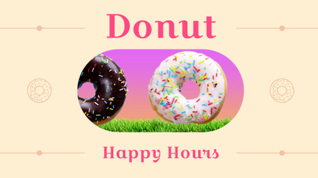 Designvorlage Happy Hours-Aktion im Donuts Shop jeden Sonntag für Full HD video