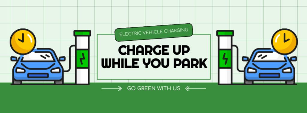 Platilla de diseño Charging Cars in Parking Lot Facebook cover
