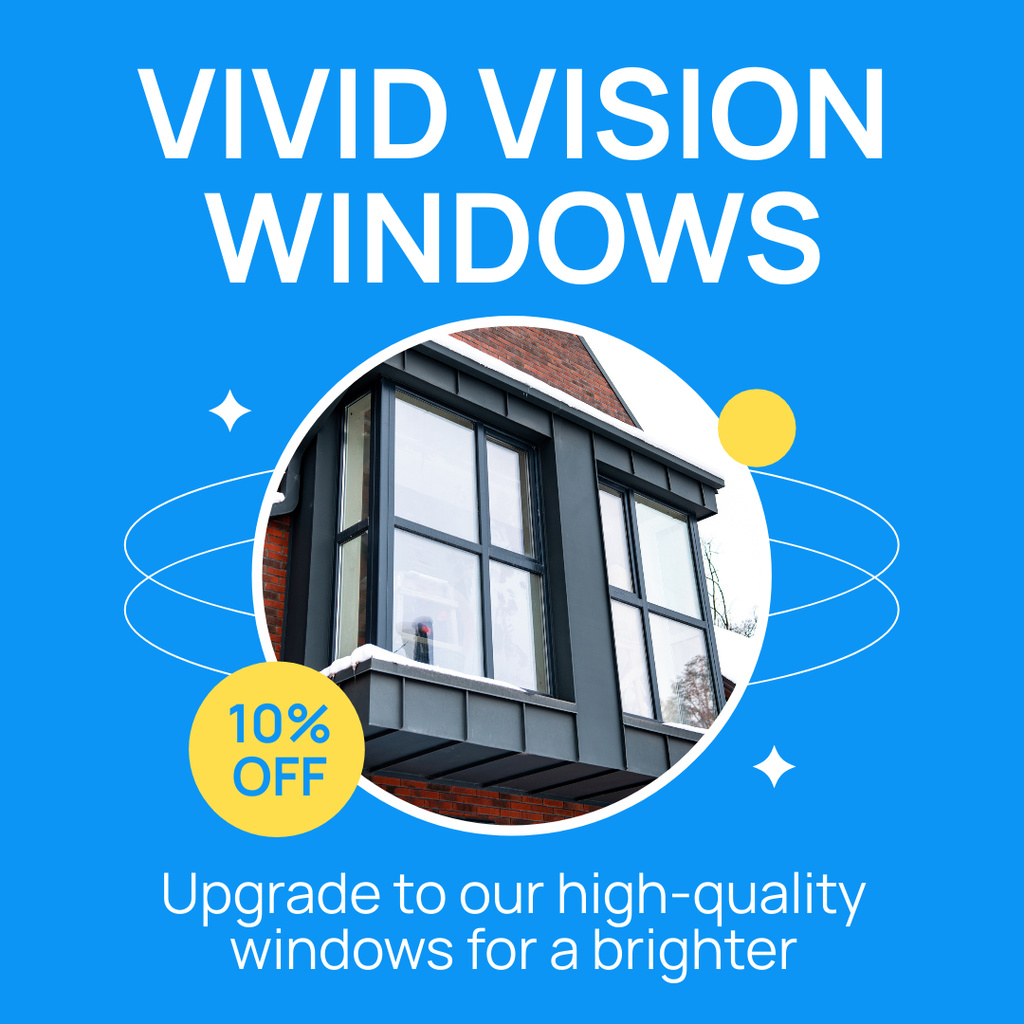 Windows Sale Offer with Photo of Modern House Instagram Design Template