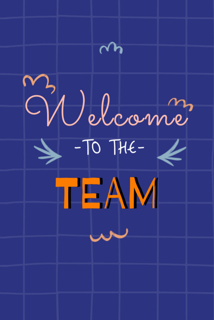 Welcome to the Team Text on Blue Postcard 4x6in Vertical – шаблон для дизайна